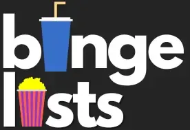 a logo for bingelists - the i in binge is a soda cup and the i in list is popcorn container